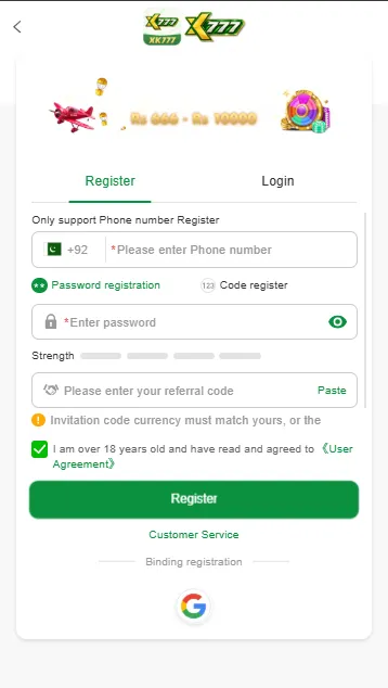 XK777 Game Registration