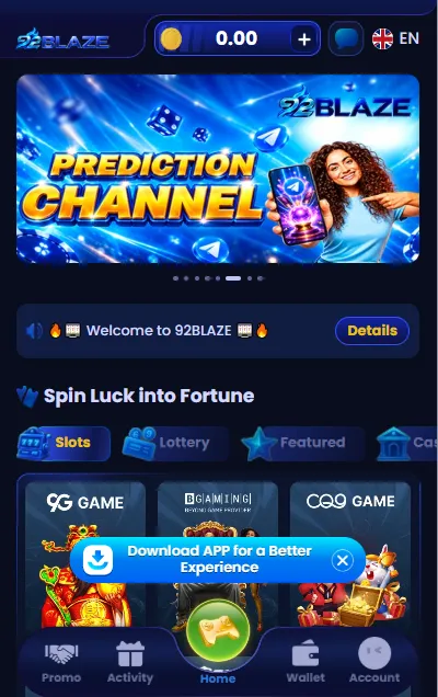 92BLAZE Game Interface