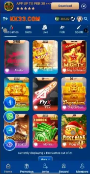 KK33 Game interface